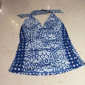 Profile by Gottex top bikini triangle tankini top. Cinched cutout sides.